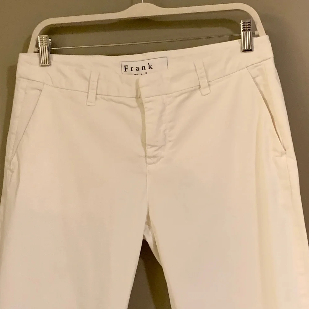 Frank & Eileen Wicklow The Italian Chino Performance Twill in White Pants Size 8 - Picture 5 of 15